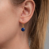 Kleine Ohrhänger mit blauem Lapislazuli 9 mm - Fleurs des Prés