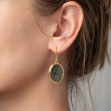 Ohrringe Ovale mit Moss Agate