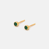 Ohrstecker Points Green Onyx