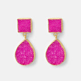 Ohrringe Tessa Pink Druzy Quarz