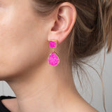 Ohrringe Tessa Pink Druzy Quarz