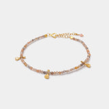 Armband mit rosa Turmalin und Blüten Charms - Fleurs des Prés Jewelry