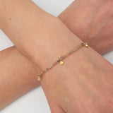 Armband mit rosa Turmalin und Blüten Charms - Fleurs des Prés Jewelry