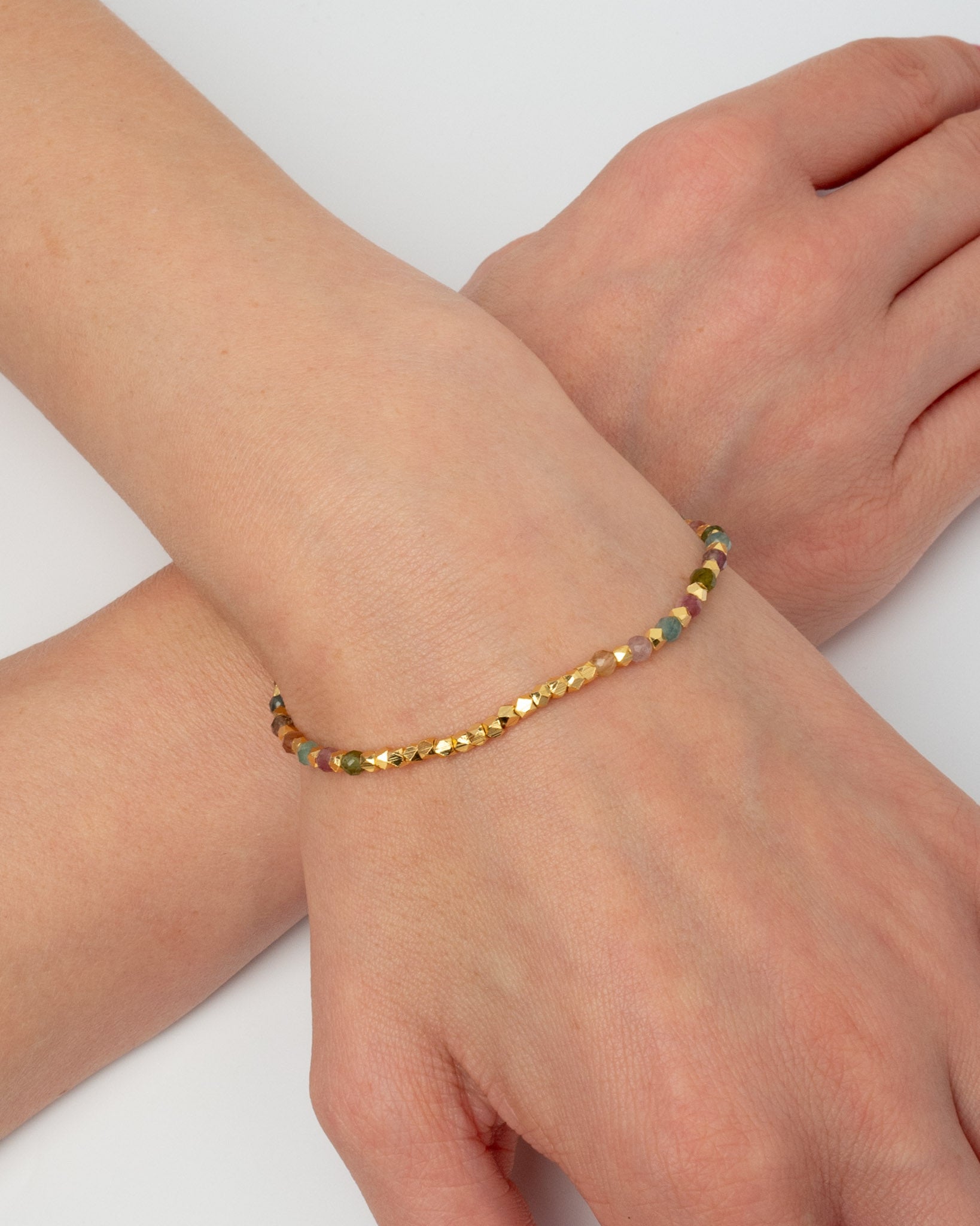 Armband mit Turmalin und Gold Nuggets - Fleurs des Prés Jewelry