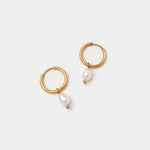 Creolen Satine mit Perlenanhänger - Fleurs des Prés Jewelry