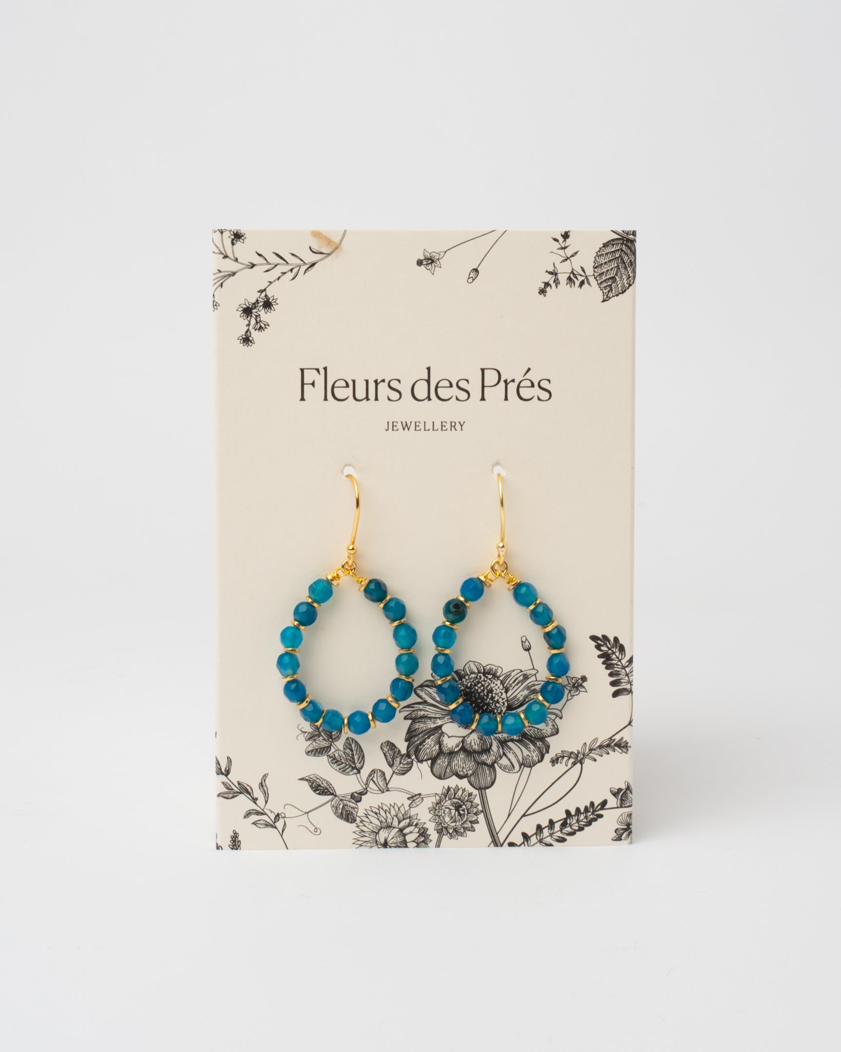 Ohrhänger Journey mit blauem Achat - Fleurs des Prés Jewelry