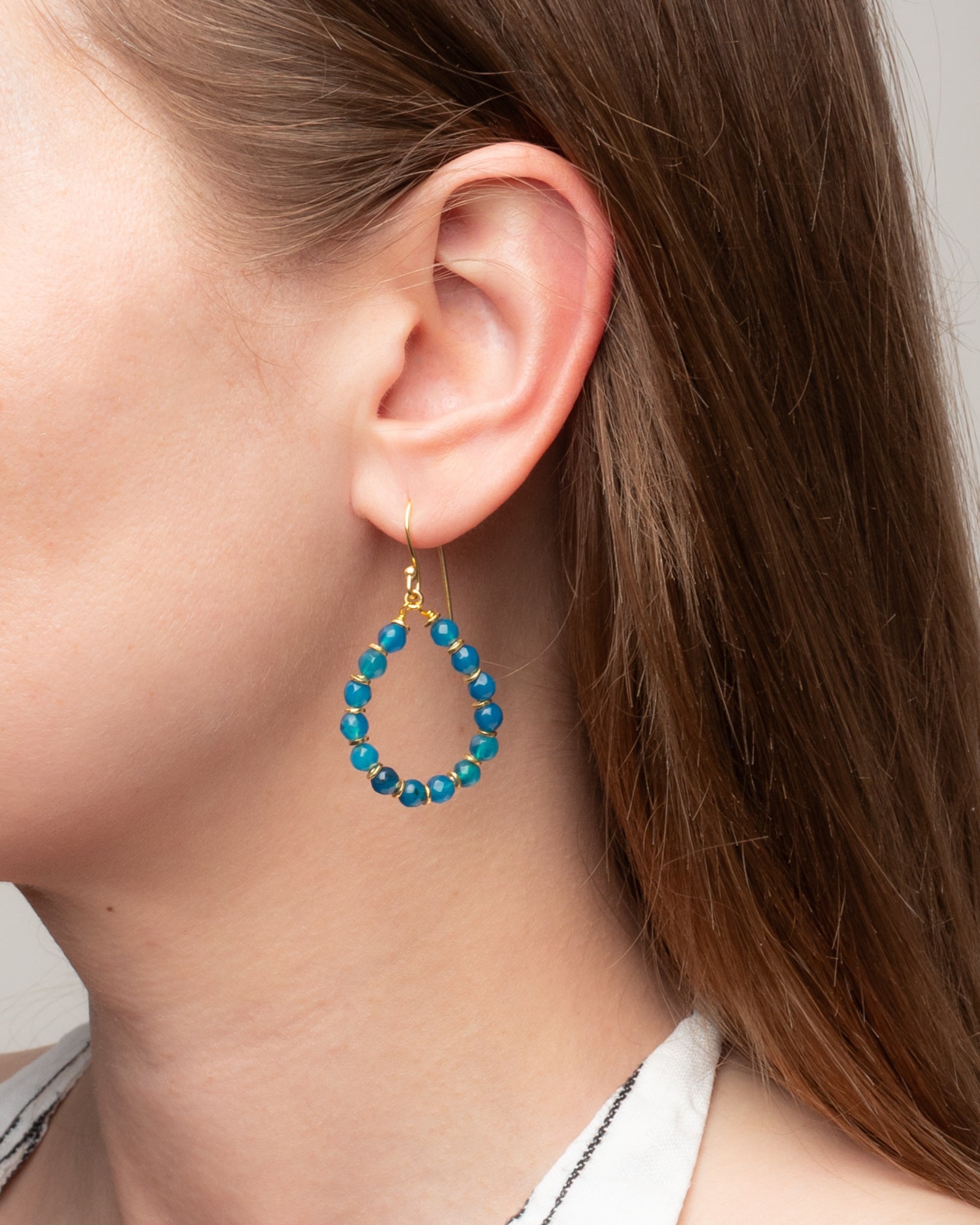 Ohrhänger Journey mit blauem Achat - Fleurs des Prés Jewelry