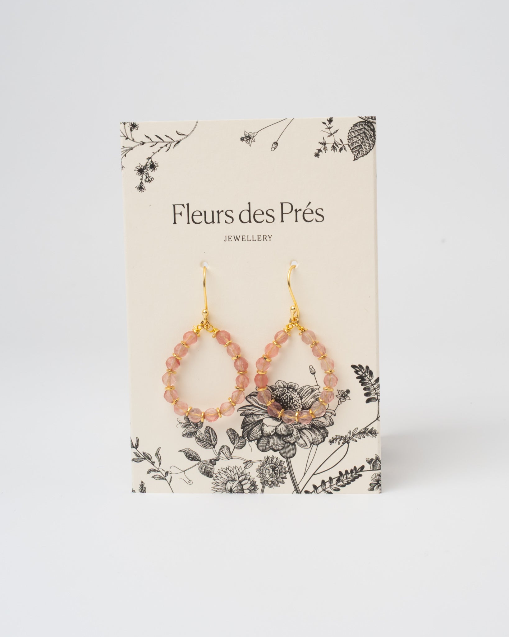 Ohrhänger Journey mit Rosenquarz - Fleurs des Prés Jewelry