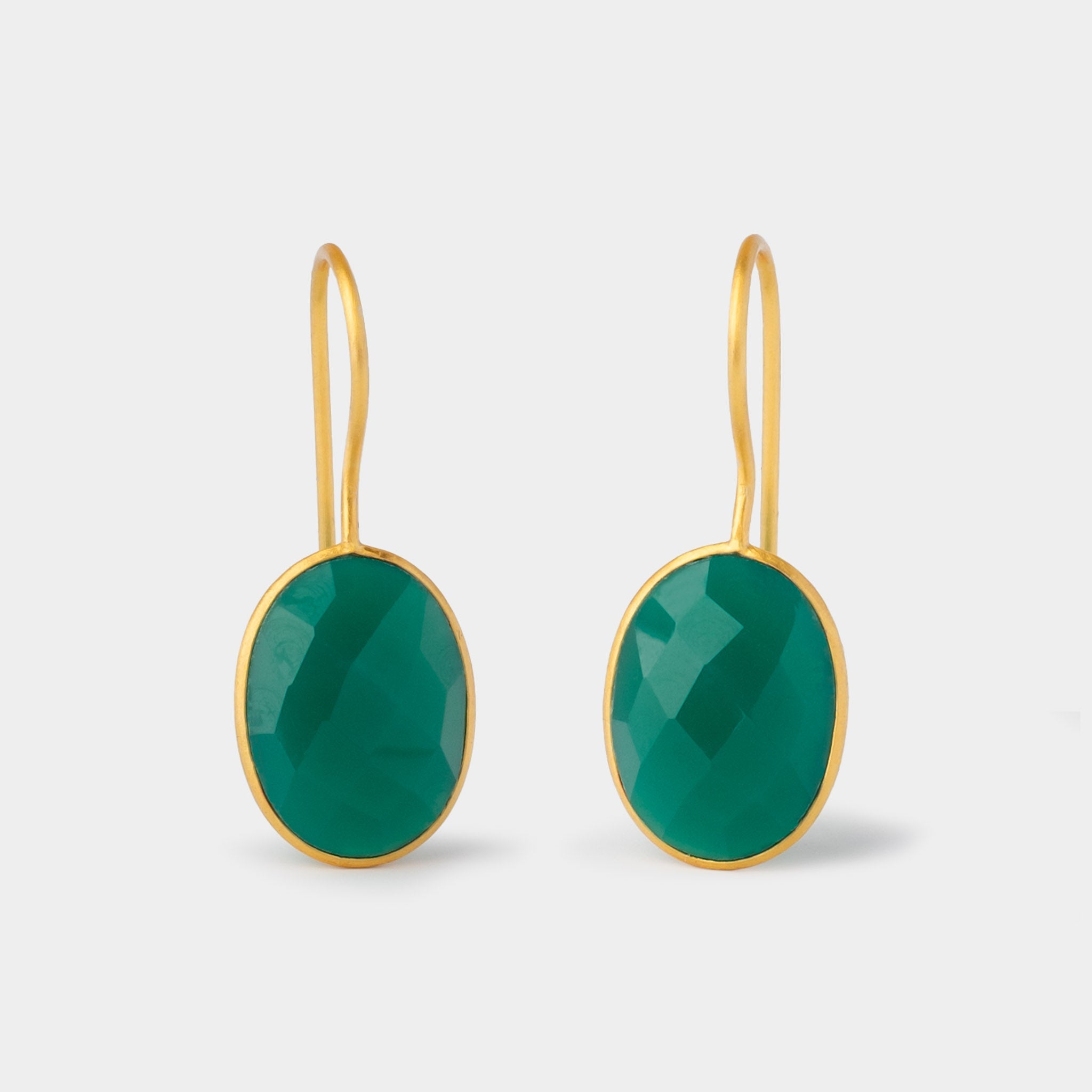 Ohrringe Leonor Green Onyx - Fleurs des Prés Jewelry