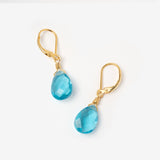 Ohrringe Lilou Aquamarin Quarz Gold - Fleurs des Prés Jewelry