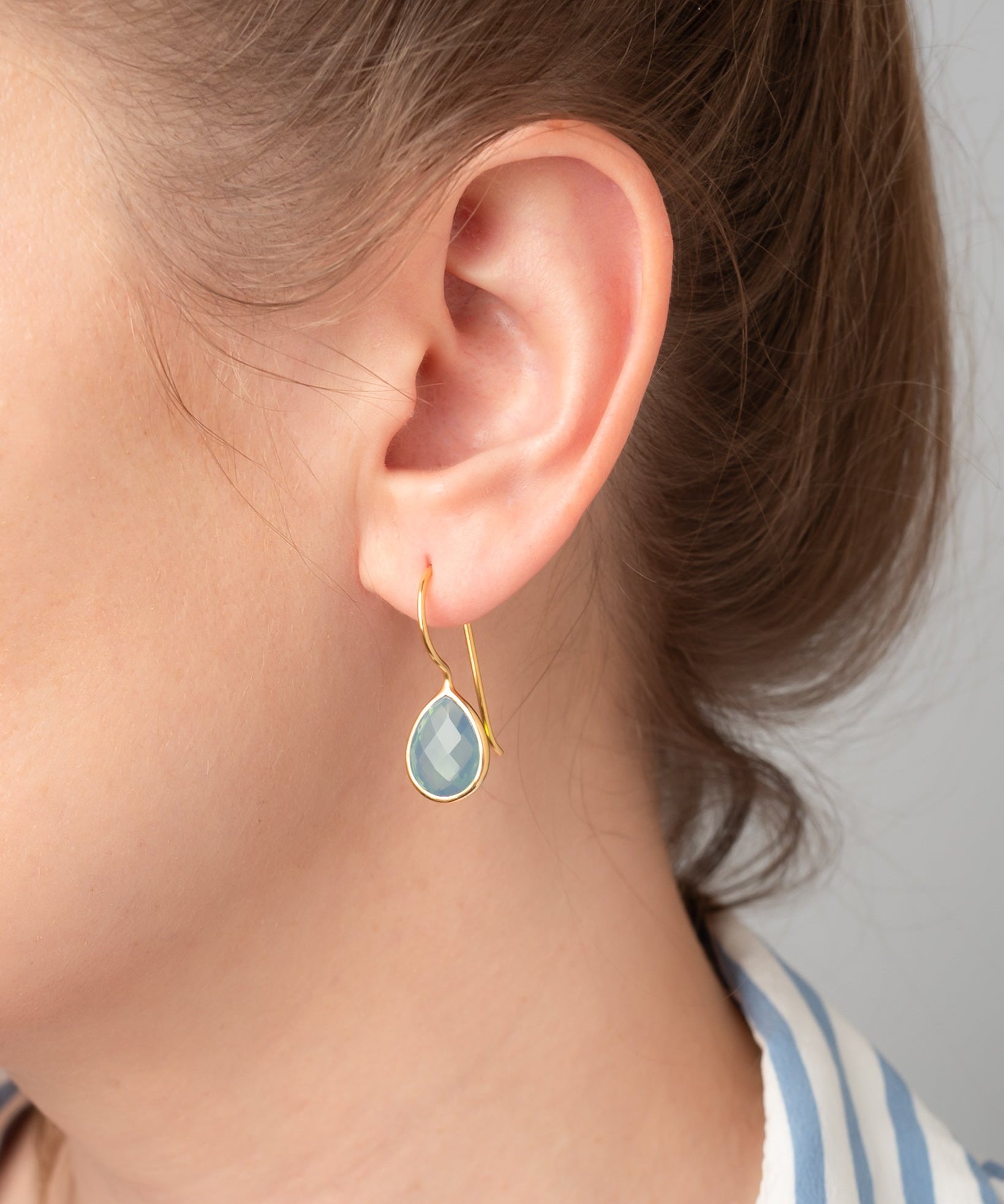Ohrringe Lisette Aquamarin Quarz - Fleurs des Prés Jewelry