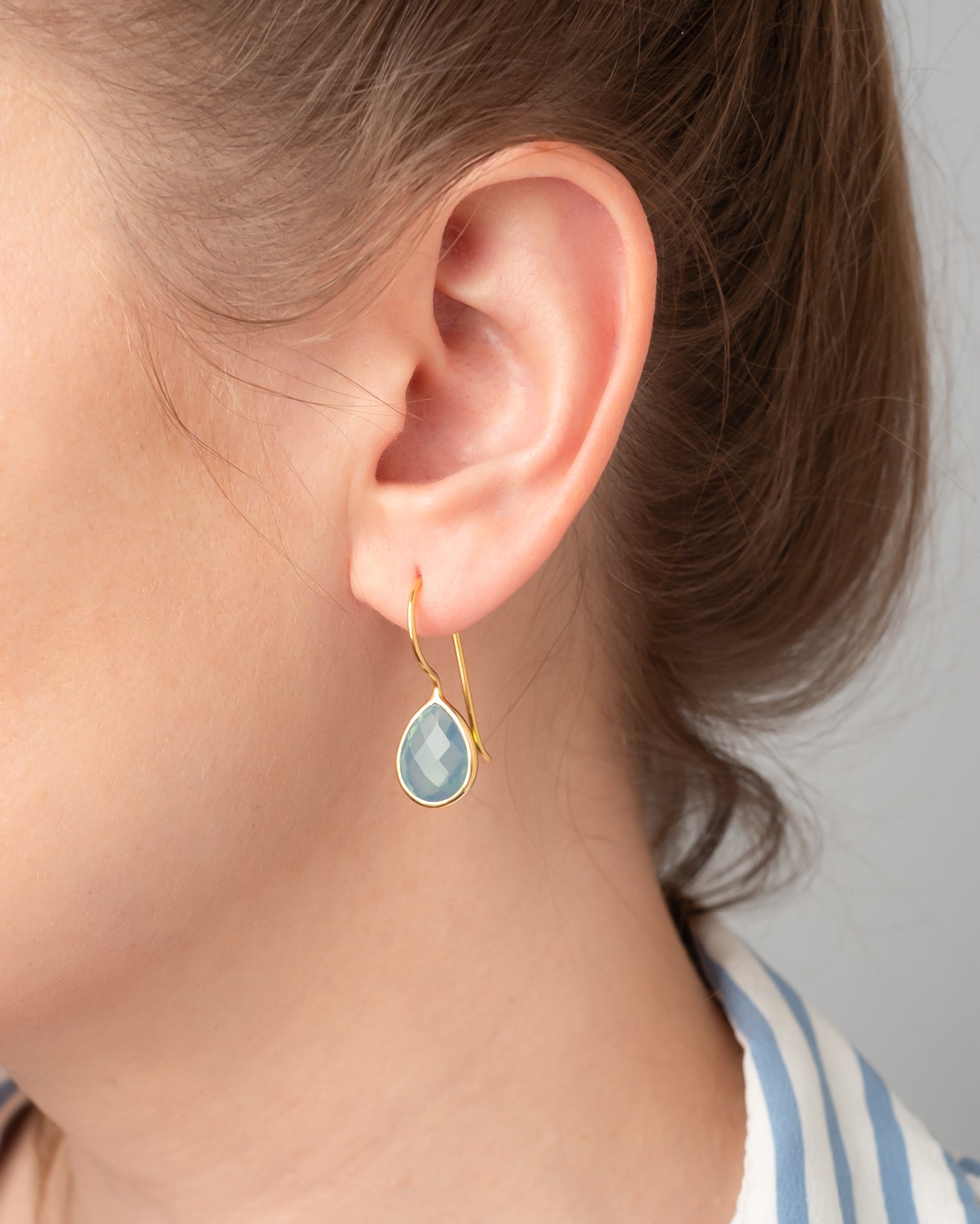 Ohrringe Lisette Aquamarin Quarz - Fleurs des Prés Jewelry