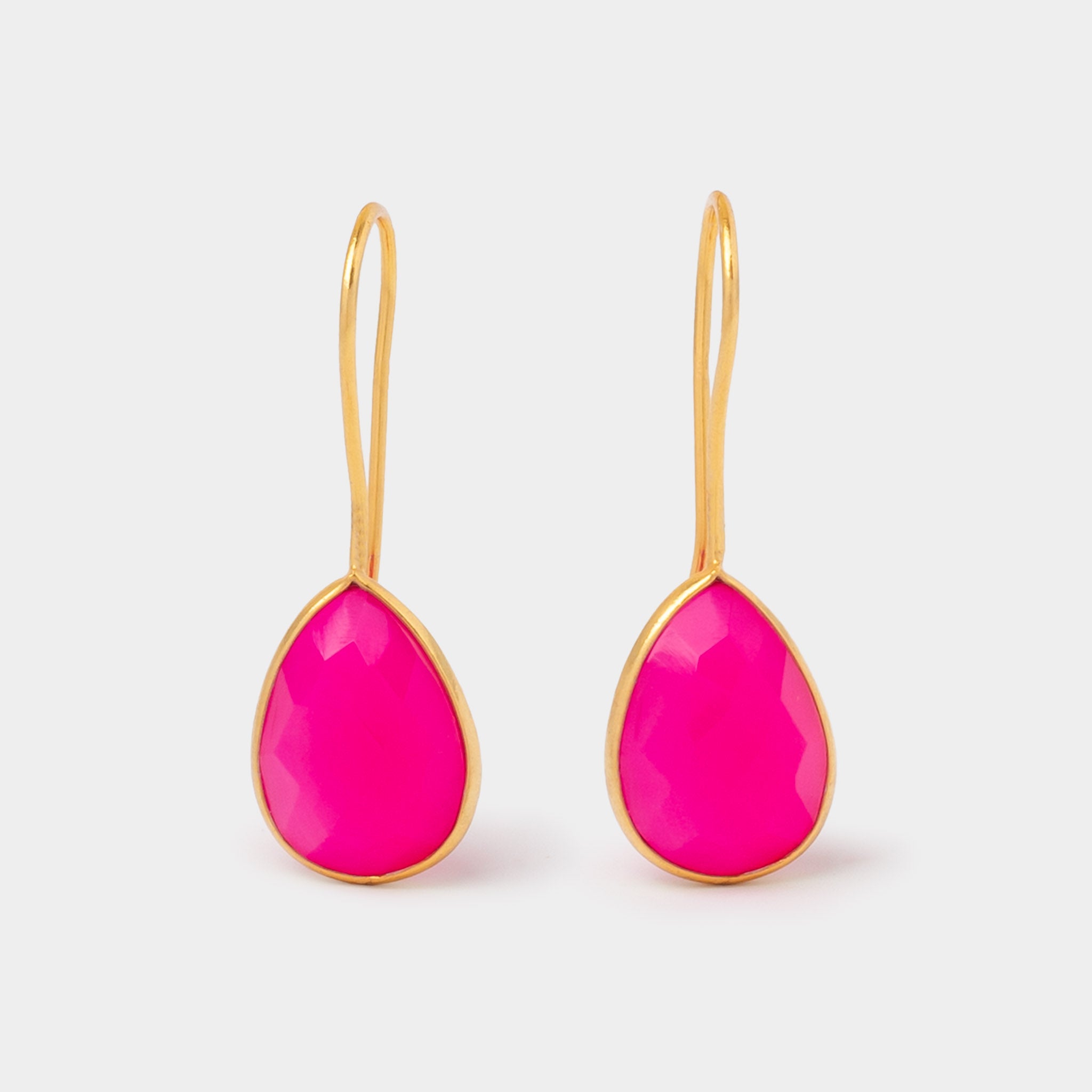 Ohrringe Lisette Pink Chalzedon - Fleurs des Prés Jewelry