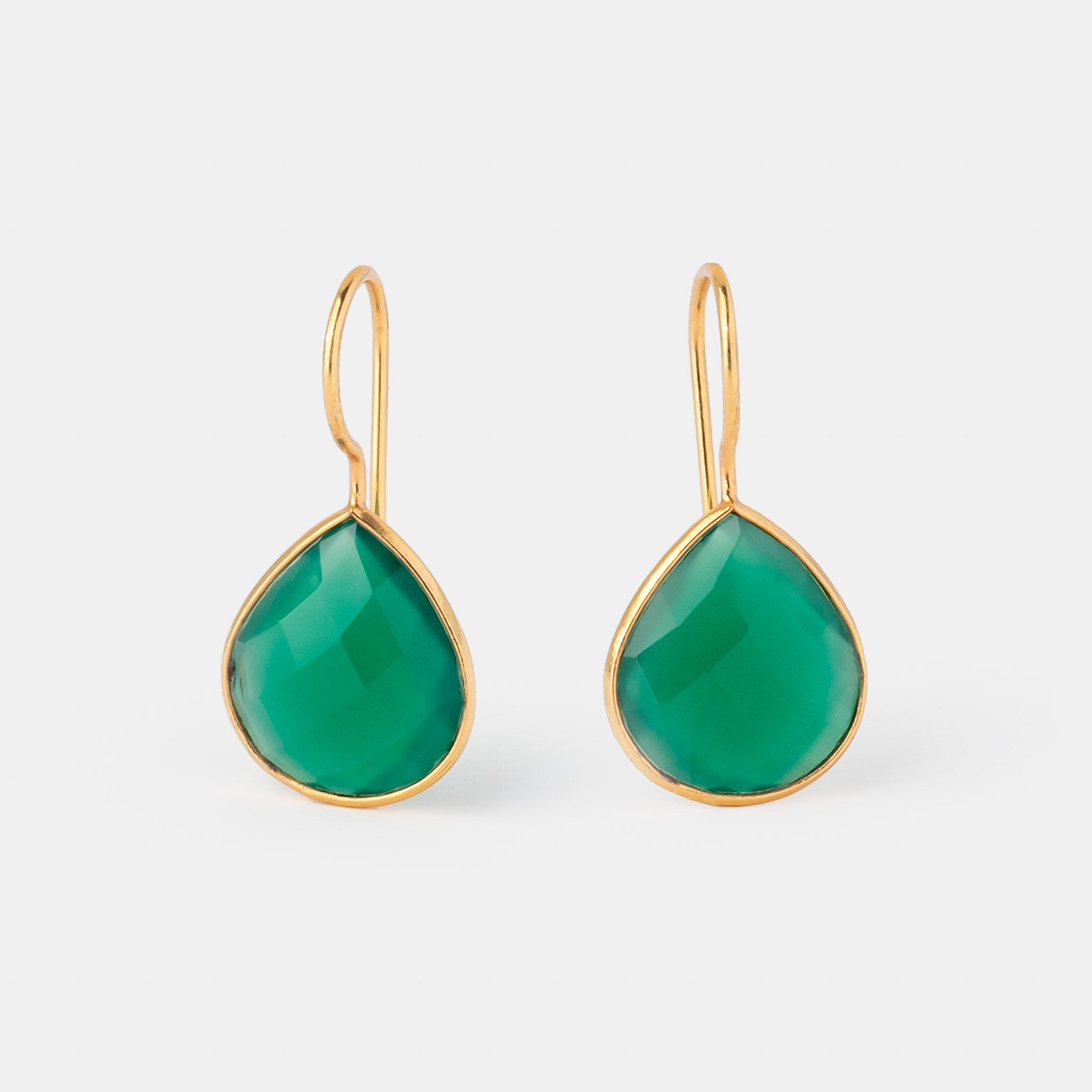 Ohrringe Lola Green Onyx - Fleurs des Prés Jewelry