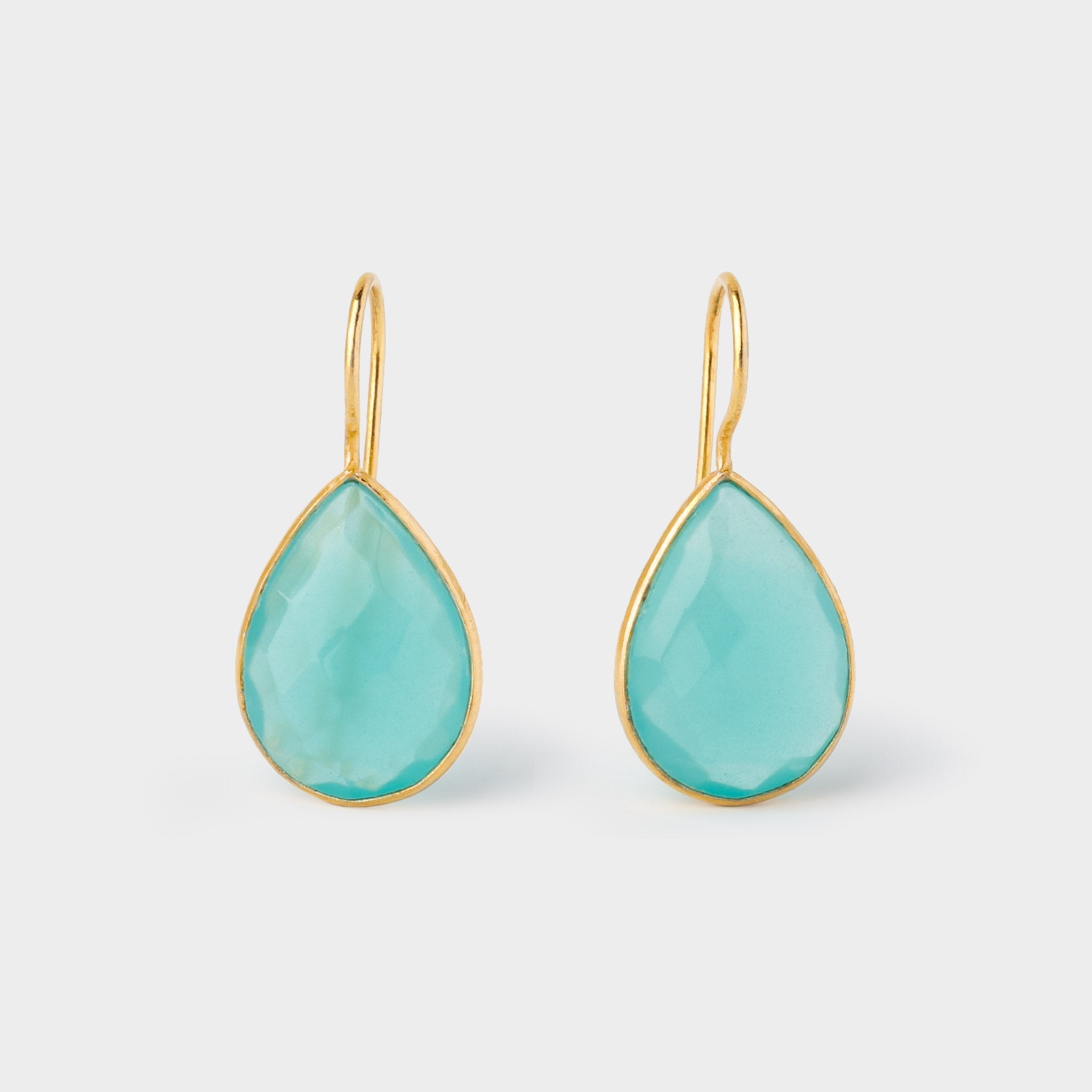 Ohrringe Lola Sea Blue Chalcedon - Fleurs des Prés Jewelry