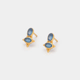 Ohrstecker Chateau Blauer Chalcedon - Fleurs des Prés Jewelry