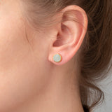 Ohrstecker Eloise Aqua Chalcedon - Fleurs des Prés Jewelry