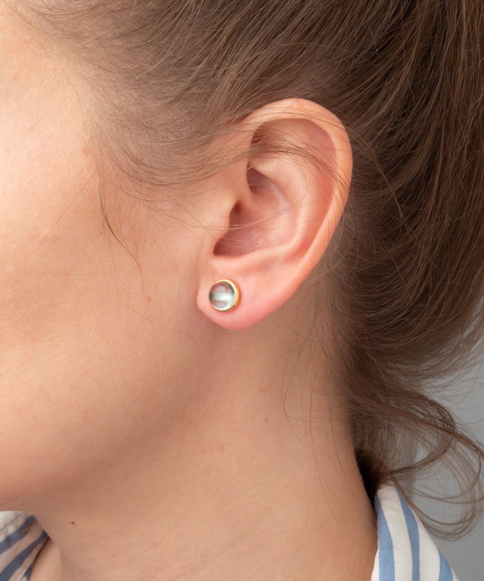 Ohrstecker Eloise Aquamarin Quarz - Fleurs des Prés Jewelry