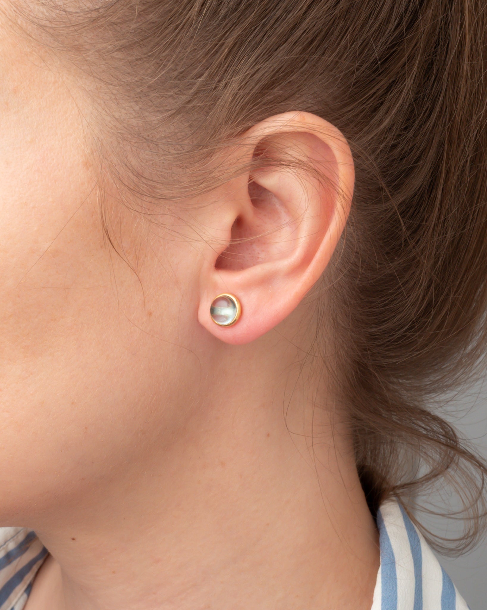 Ohrstecker Eloise Aquamarin Quarz - Fleurs des Prés Jewelry