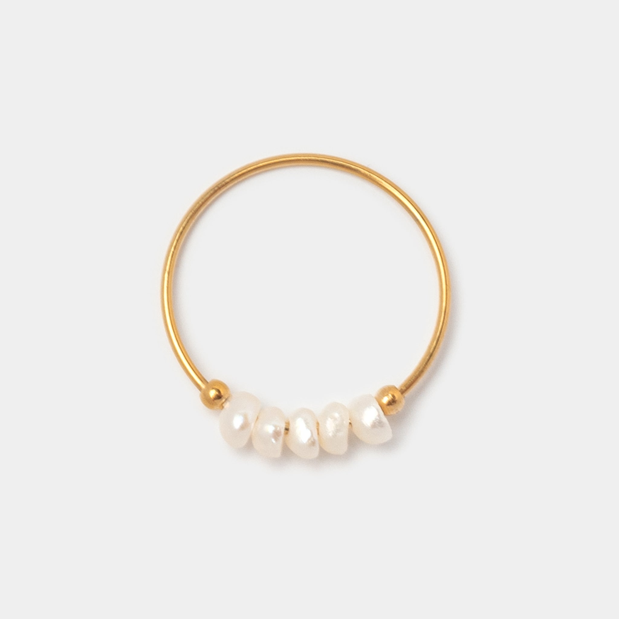 Ring mit kleinen Perlen vergoldet - Fleurs des Prés Jewelry