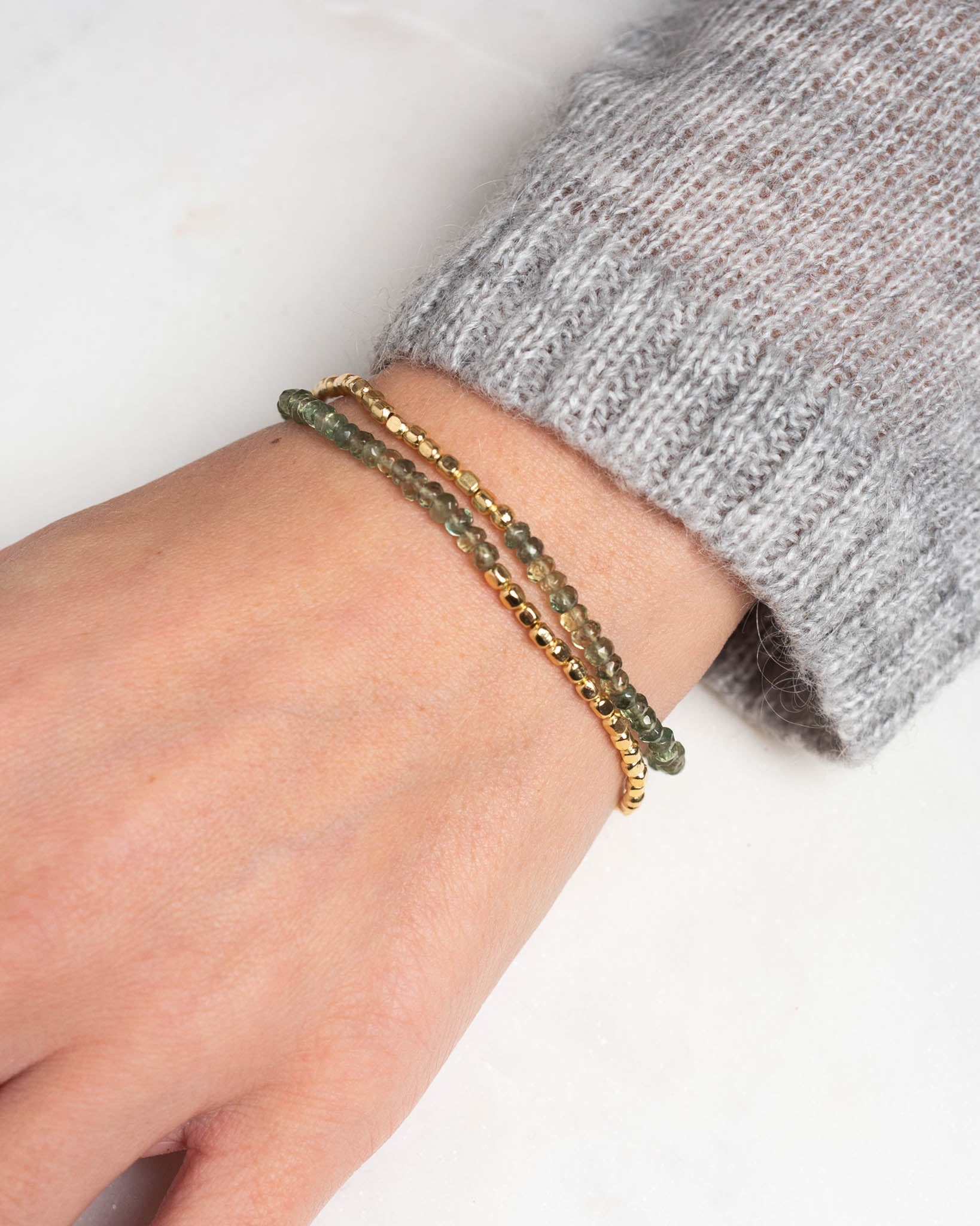 Armband Double Grüner Apatit - Fleurs des Prés