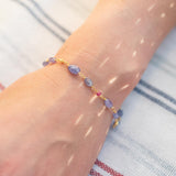 Armband Estelle Tanzanit + Rubin - Fleurs des Prés