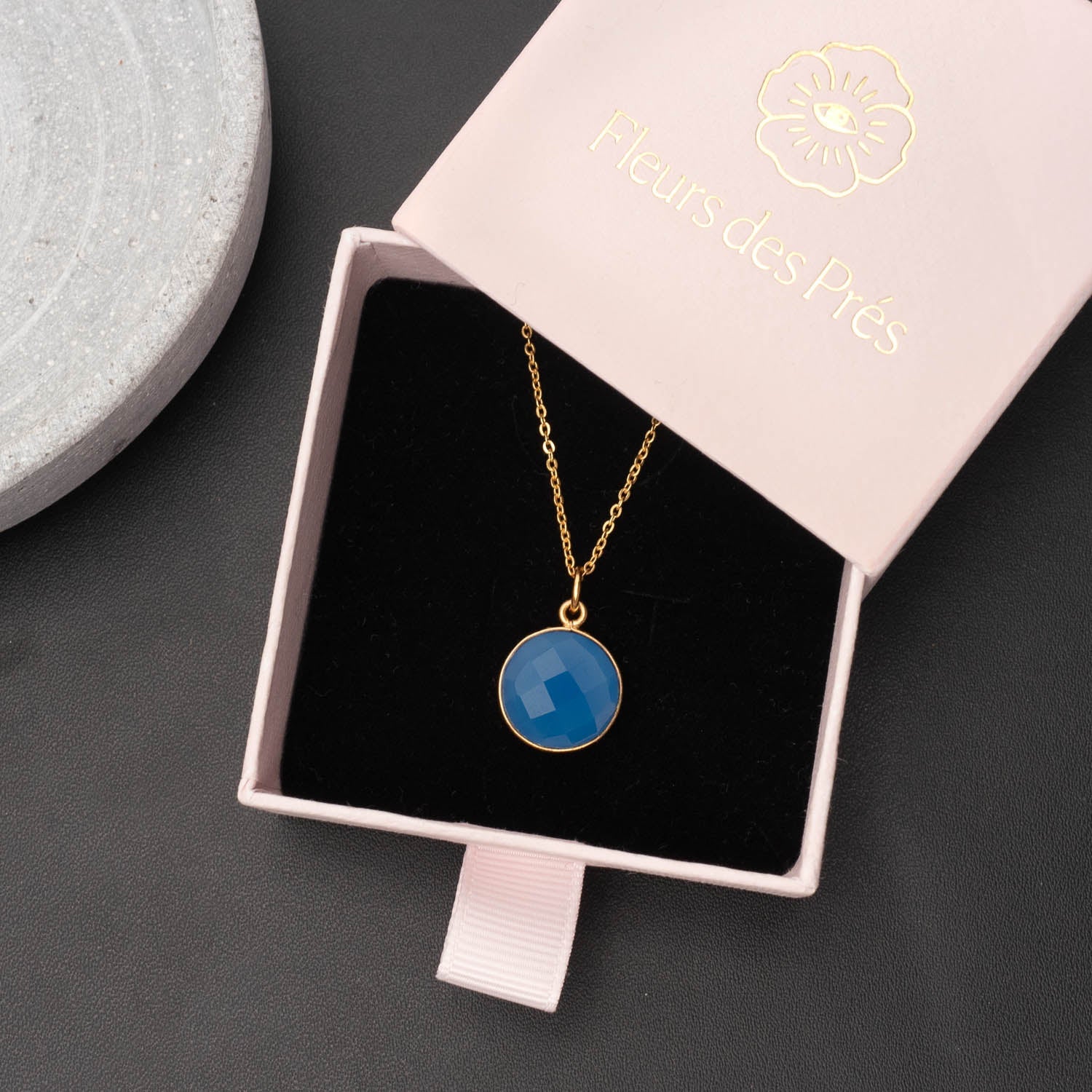 Halskette Amélie Blue Chalcedony - Fleurs des Prés