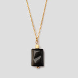 Halskette Bonbon mit schwarzem Obsidian - Fleurs des Prés