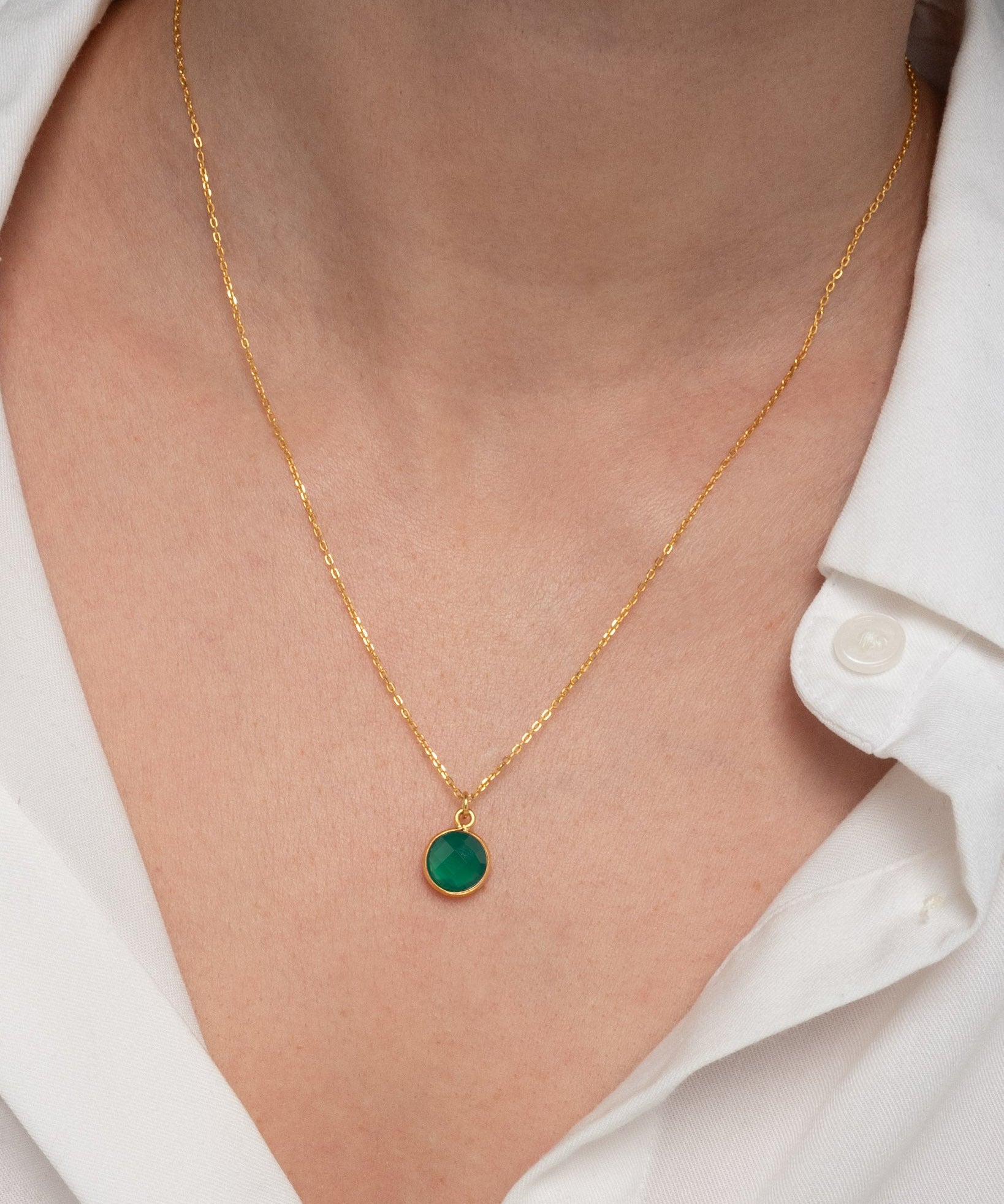Halskette Eloise Green Onyx - Fleurs des Prés