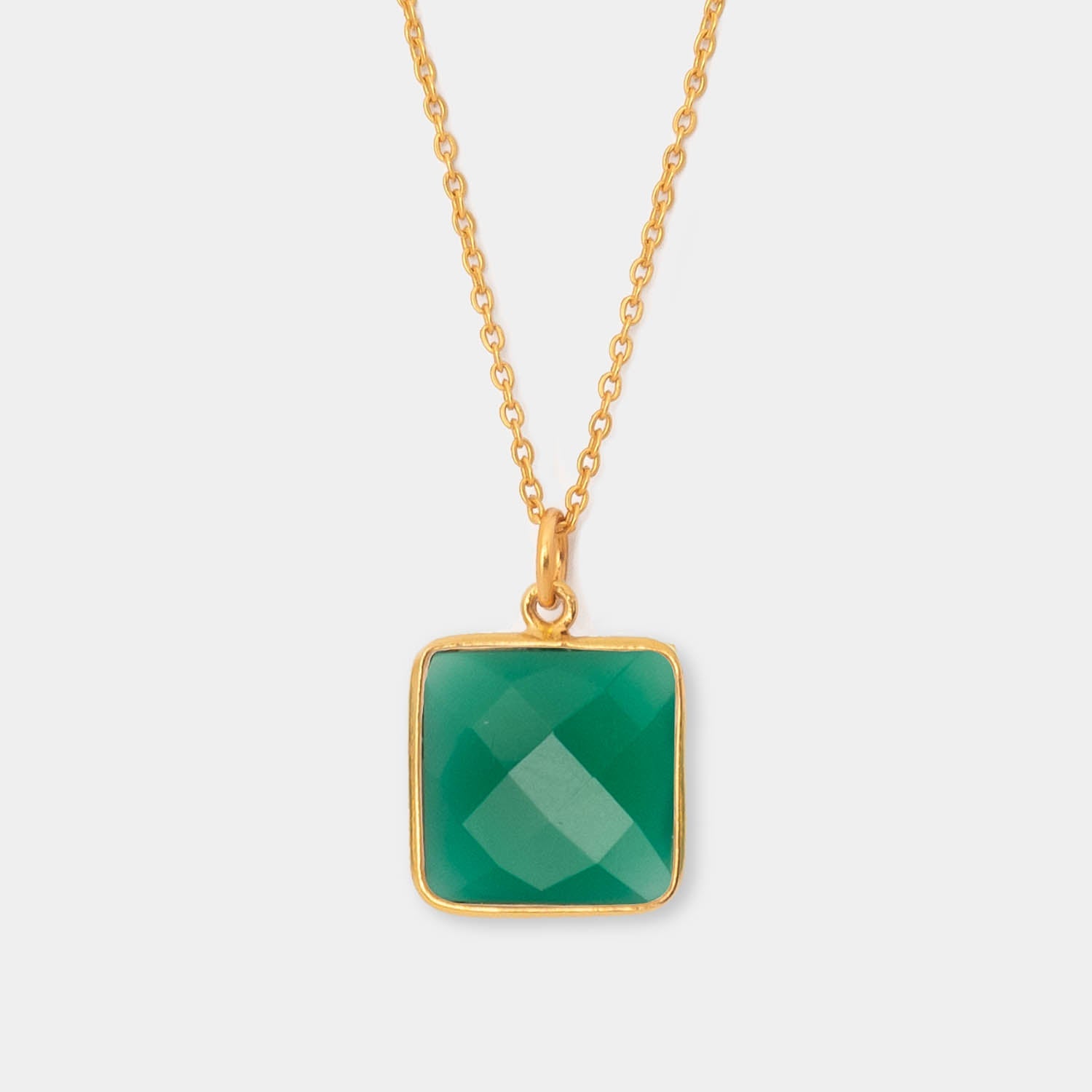 Halskette Hélène Green Onyx - Fleurs des Prés