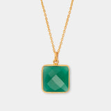 Halskette Hélène Green Onyx - Fleurs des Prés
