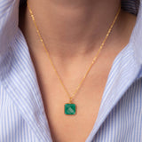 Halskette Hélène Green Onyx - Fleurs des Prés