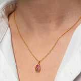 Halskette Jolie Watermelon Turmalin Gold - Fleurs des Prés Jewelry