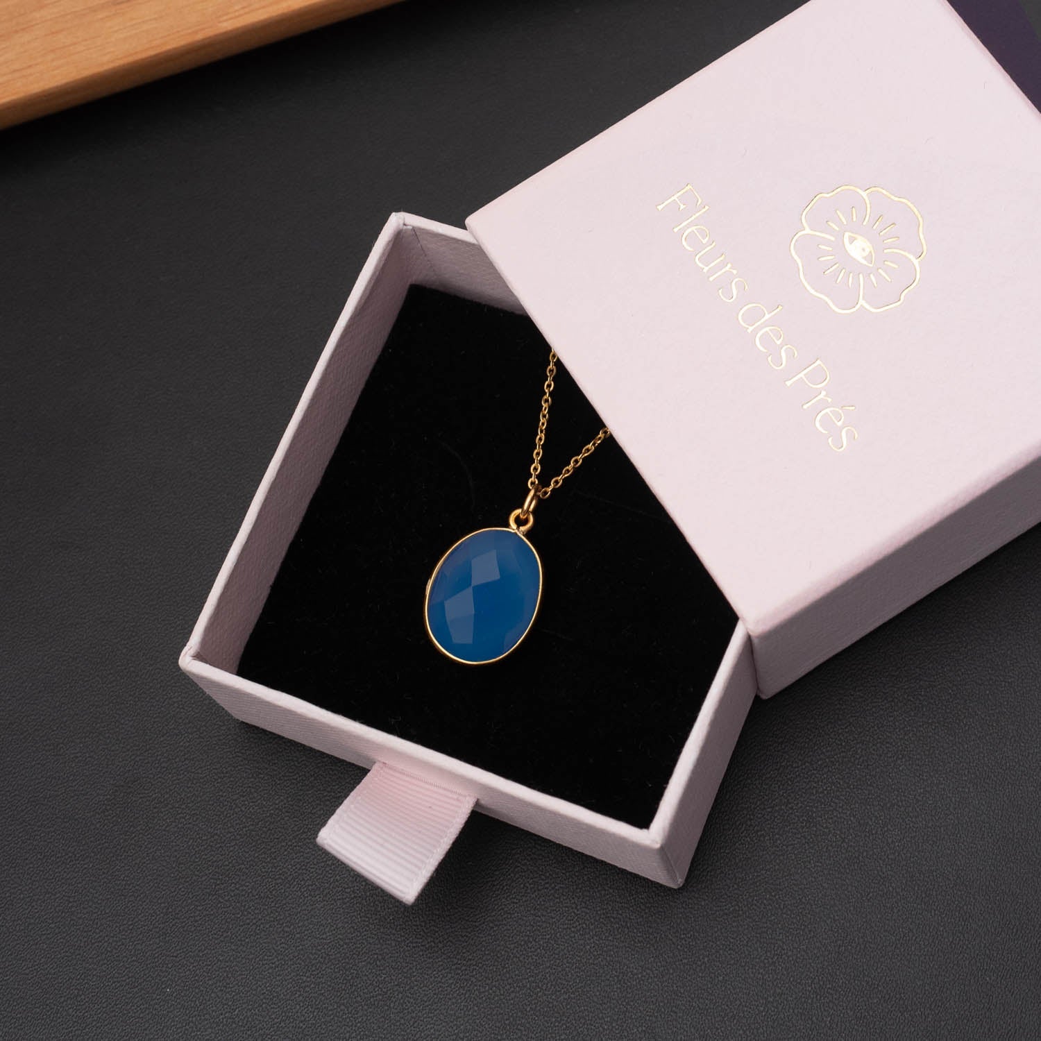 Halskette Leonor Blue Chalcedony - Fleurs des Prés