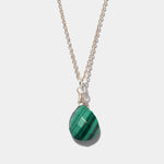 Halskette Lilou Malachite Silber - Fleurs des Prés