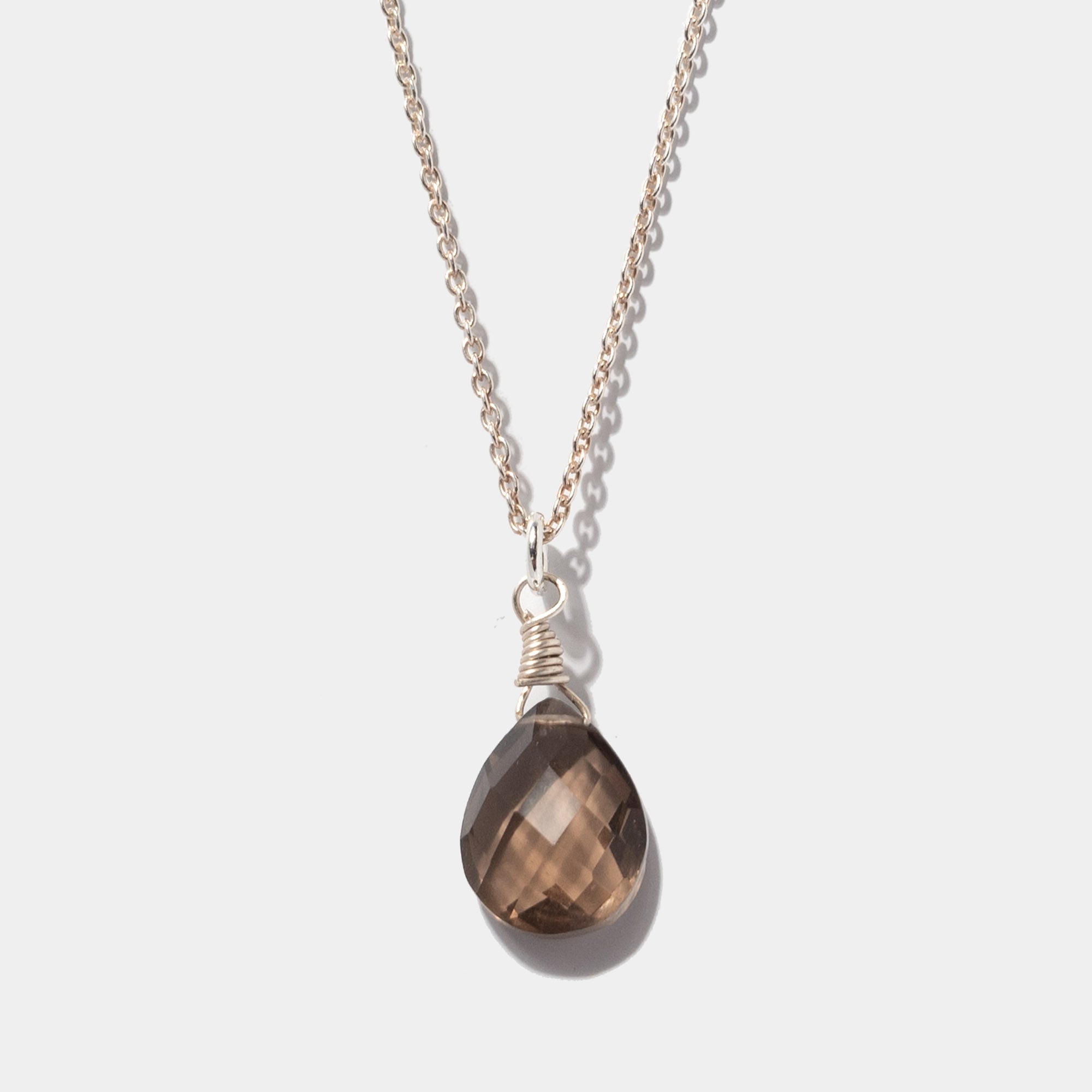 Halskette Lilou Rauchquarz Silber - Fleurs des Prés