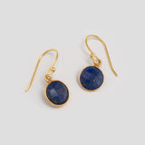 Kleine Ohrhänger mit blauem Lapislazuli 9 mm - Fleurs des Prés