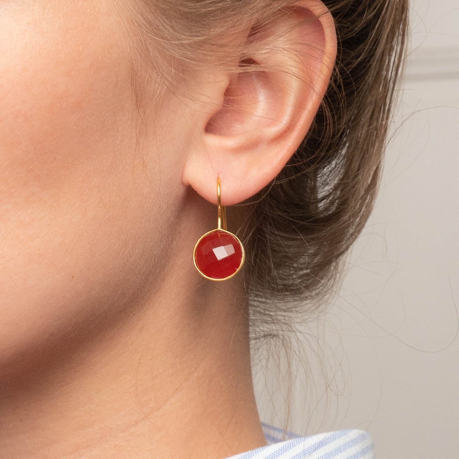 Ohrringe Amélie Red Onyx - Fleurs des Prés