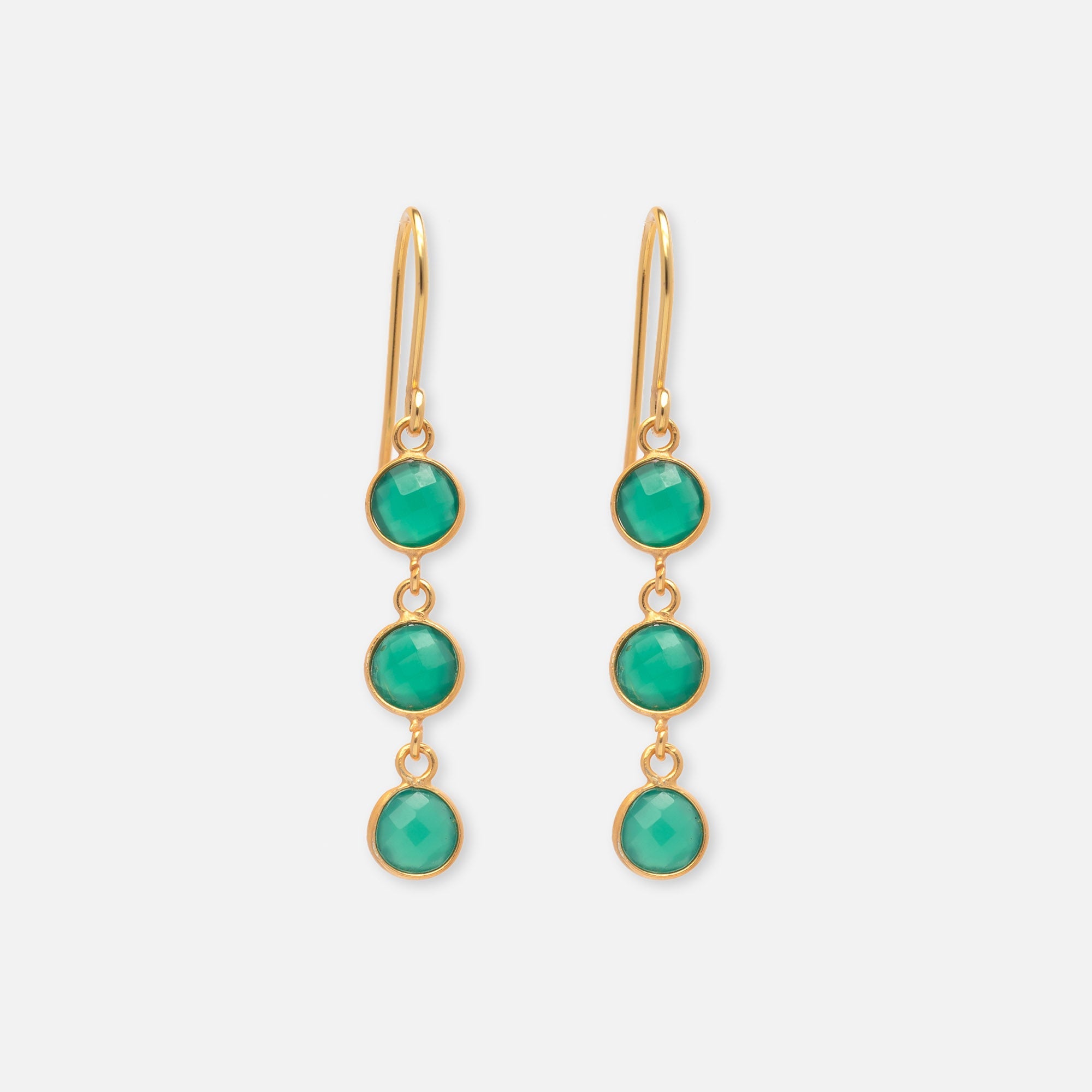 Ohrringe Charlotte Green Onyx - Fleurs des Prés