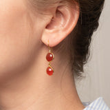 Ohrringe Eloise Red Onyx - Fleurs des Prés