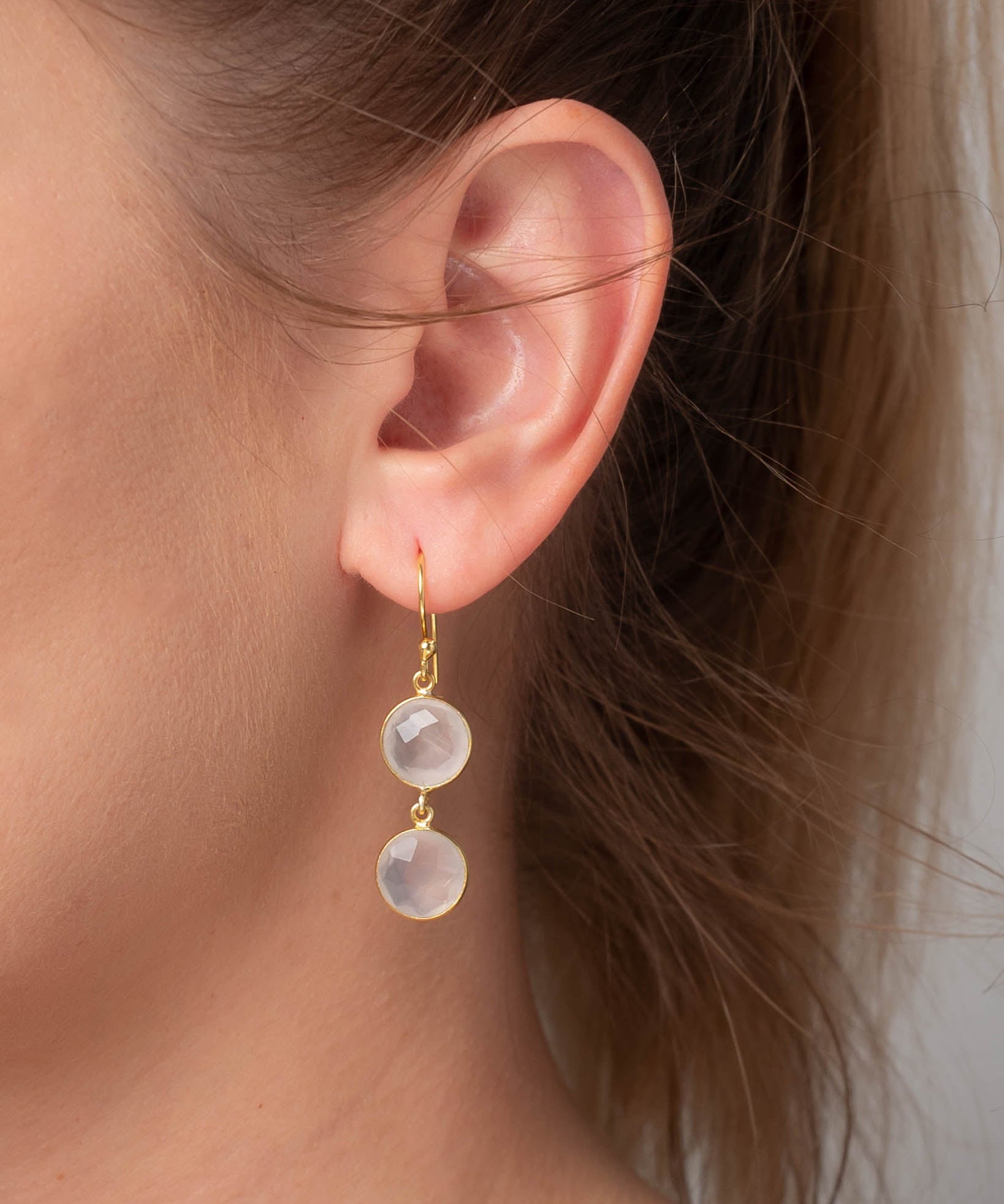 Ohrringe Eloise Rosenquarz - Fleurs des Prés Jewelry