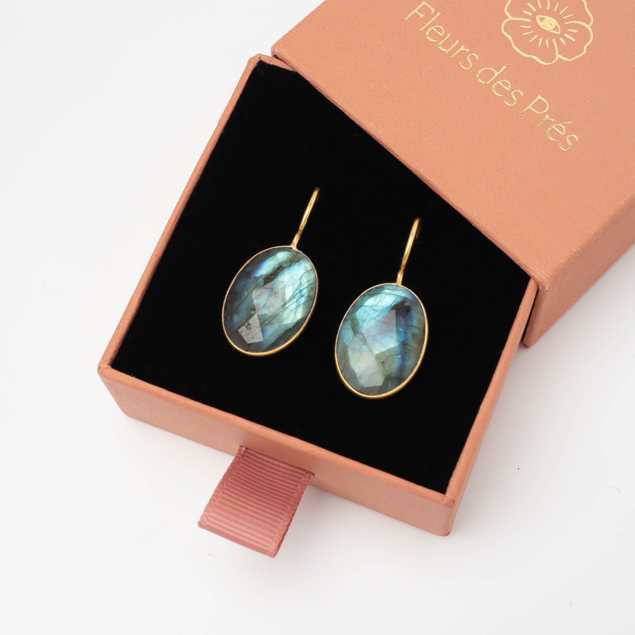Ohrringe Leonor Labradorite - Fleurs des Prés