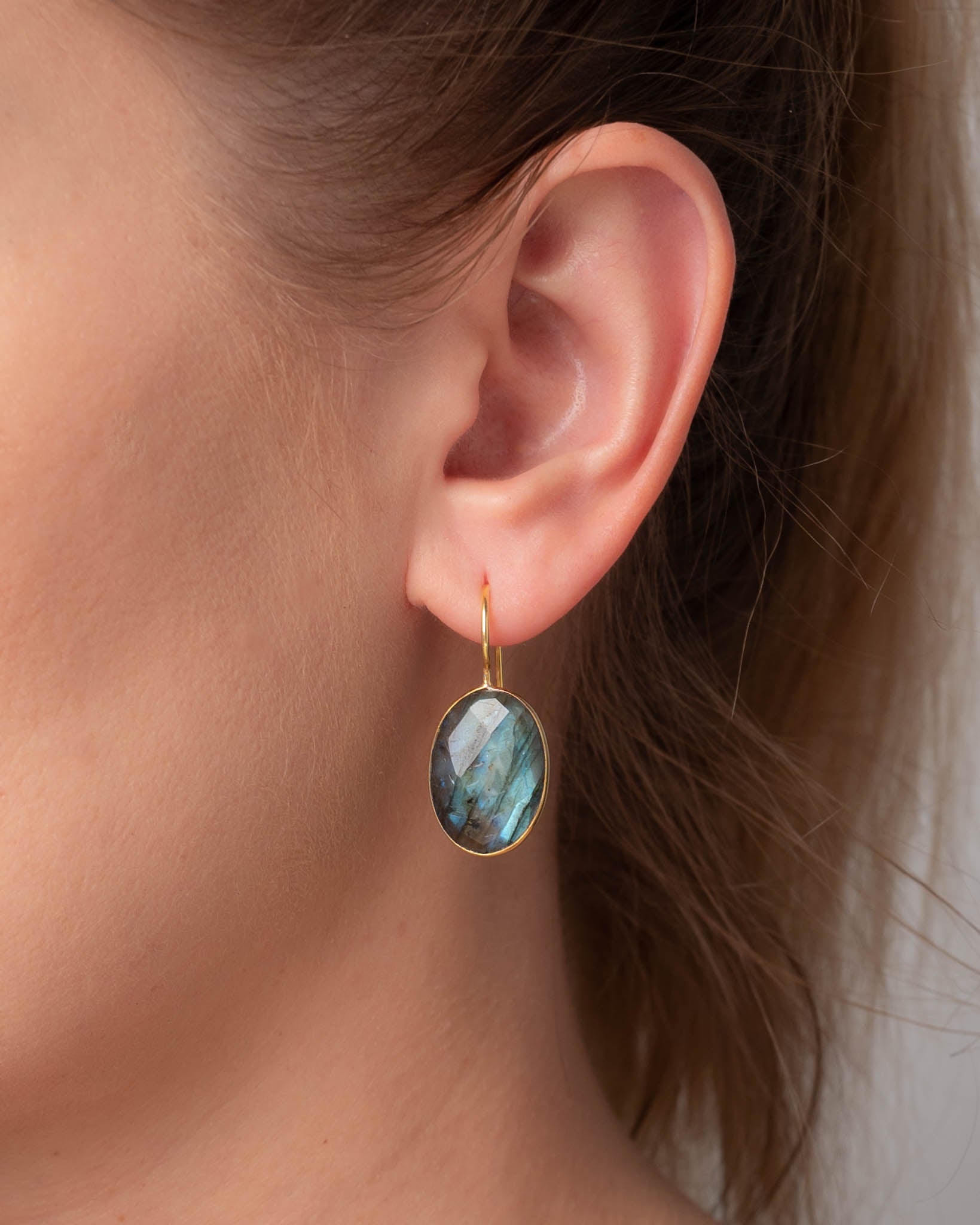 Ohrringe Leonor Labradorite - Fleurs des Prés