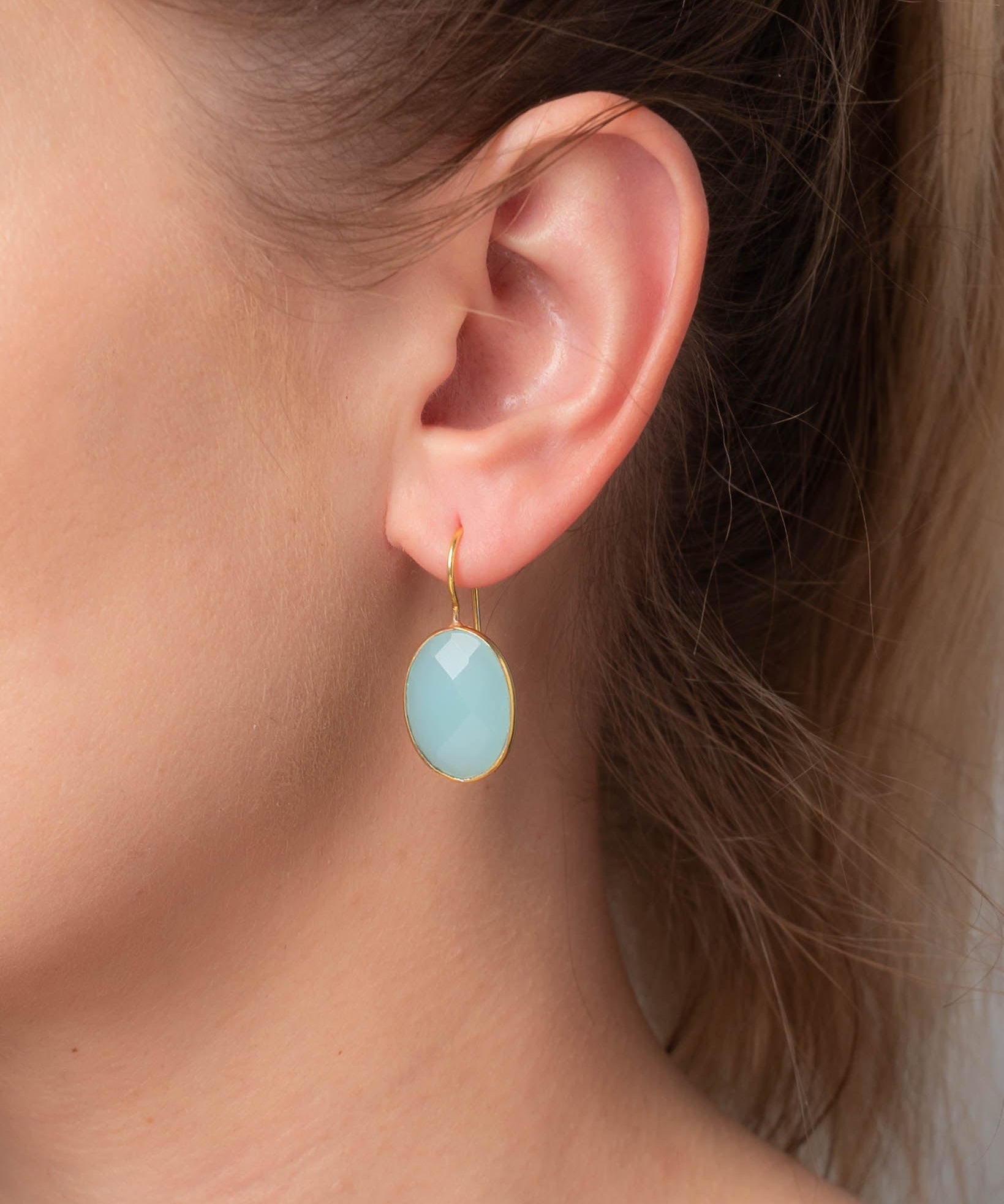 Ohrringe Leonor Sea Blue Chalcedon - Fleurs des Prés