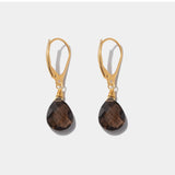 Ohrringe Lilou Smokey Quarz Gold - Fleurs des Prés