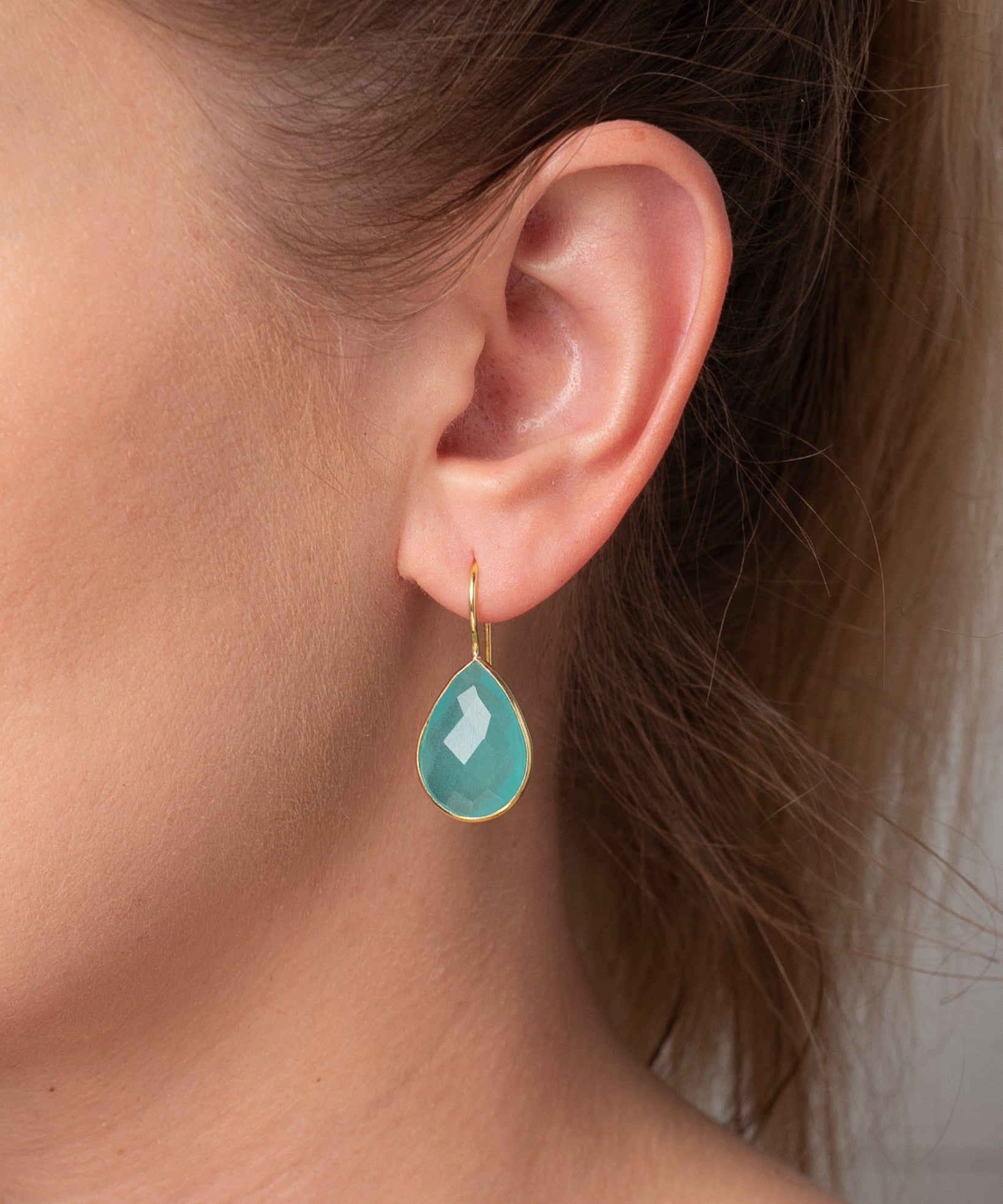 Ohrringe Lola Sea Blue Chalcedon - Fleurs des Prés