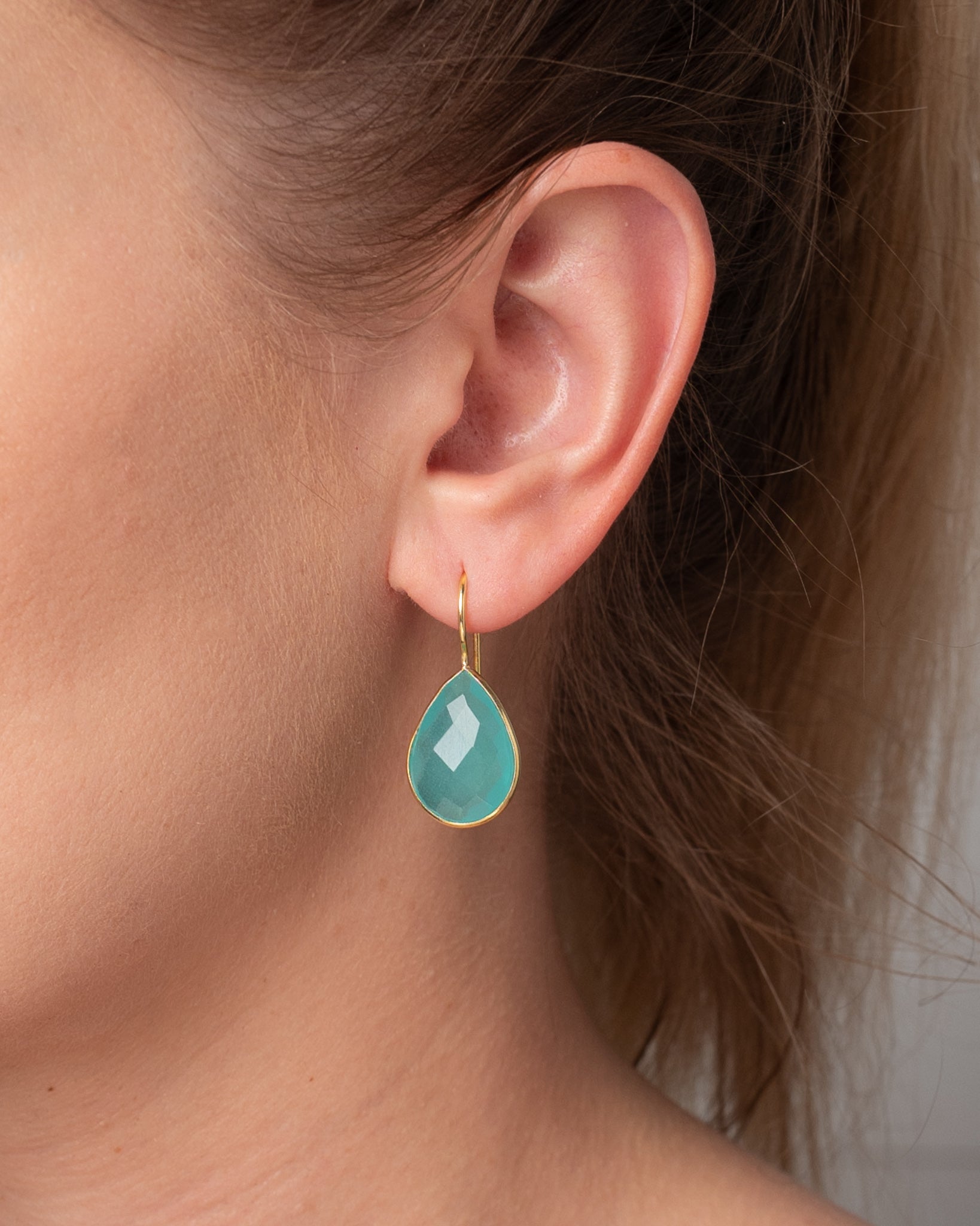 Ohrringe Lola Sea Blue Chalcedon - Fleurs des Prés