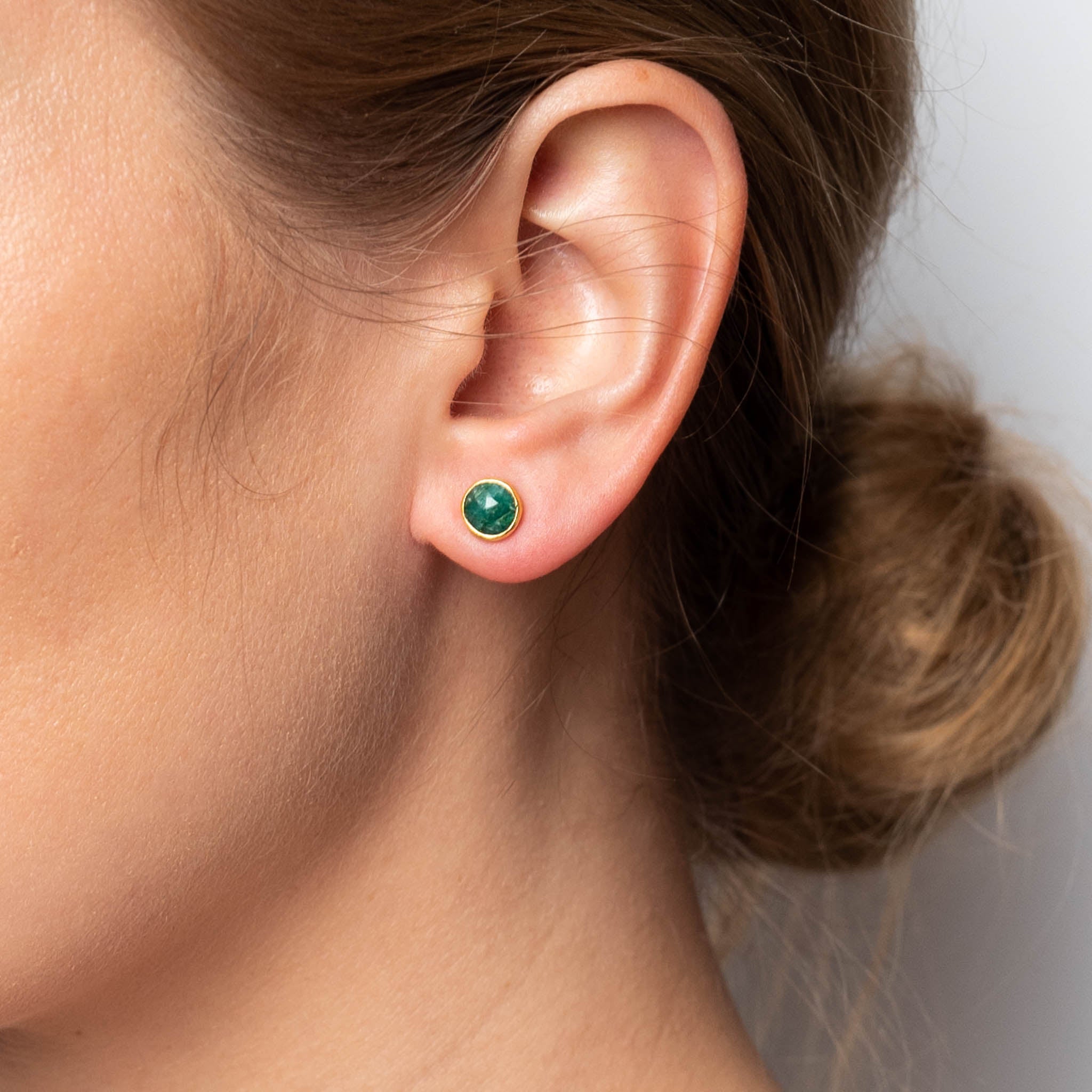 Ohrstecker Dinah Circle Malachit - Fleurs des Prés