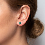 Ohrstecker Dinah Oval Malachit - Fleurs des Prés