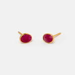 Ohrstecker Dinah Oval Rubin - Fleurs des Prés